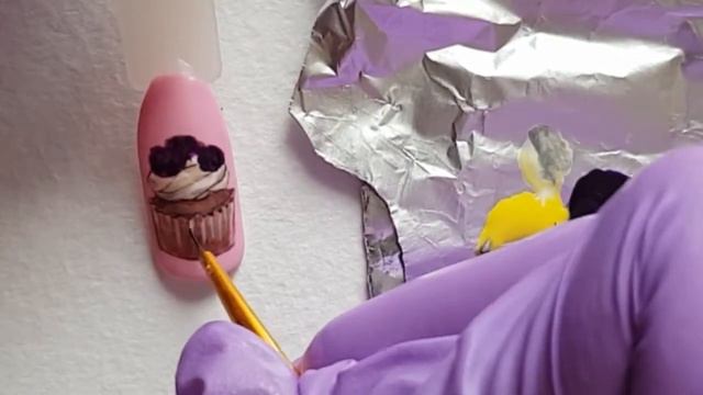 Ежевичный капкейк. Капкейк на ногтях.Вкусняшки на ногтях смотреть онлайн