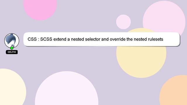 CSS : SCSS extend a nested selector and override the nested rulesets смотреть онлайн