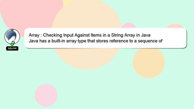 Array : Checking Input Against Items in a String Array in Java смотреть онлайн