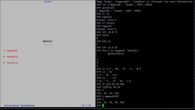 Lists in Python in one go Class- 7 Creation, Updation, Slicing, Traversing, Opeartors, Functions смотреть онлайн
