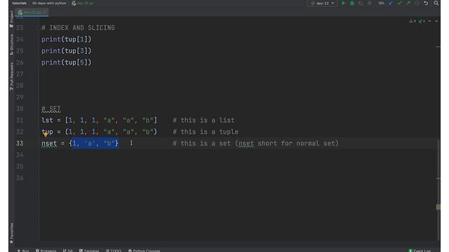 30 Days with Python - Day 22: Tuple and Set смотреть онлайн