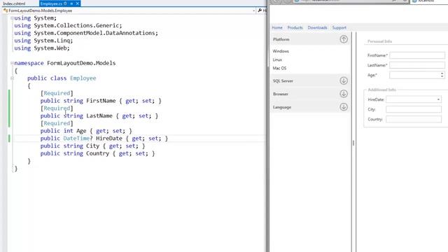 DevExpress ASP.NET MVC: Form Layout Extension смотреть онлайн