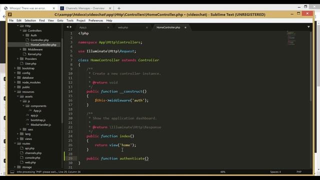 8.- Aplicacion Video Chat con Laravel y ReactJS (basado en webRTC) continua configuración con pushe смотреть онлайн