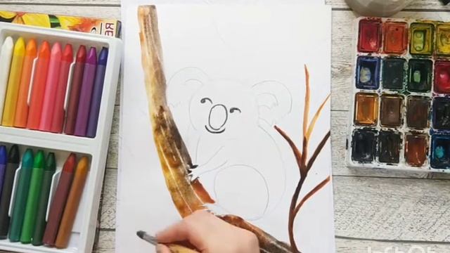 Рисуем коалу с педагогом смотреть онлайн