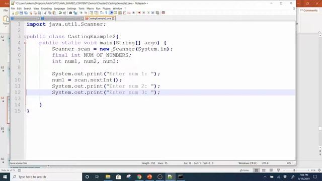 Java 1, Fall 2019 - Chapter 2 Lecture Part Three смотреть онлайн