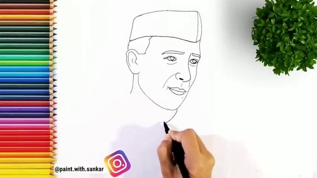 Children's day drawing | Children Day art | Jawaharlal Nehru drawing смотреть онлайн