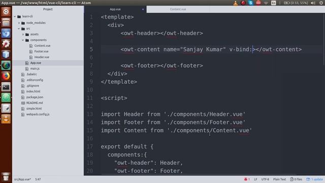 VueJs 2 Tutorial for beginners in HINDI | ENGLISH (#28) Props in Vue Js Application смотреть онлайн