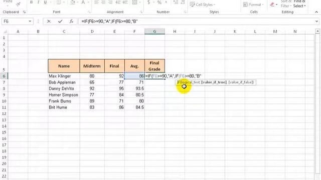 Excel 2013: Nested IF Function смотреть онлайн