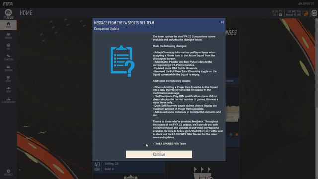 FIFA 23- Companion Update #4