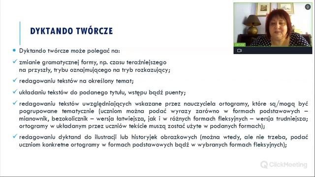 Dyktando (dydaktyka Nauczania Ortografii) - Warsztaty Metodyczne