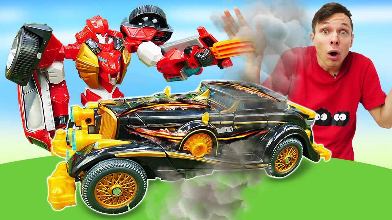 Роботы Трансформеры перепрограммированы! Тоботы Детективы галактики рушат город! Видео про игры смотреть онлайн