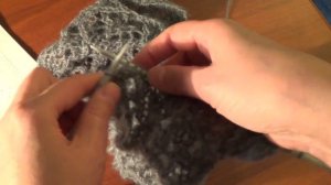 Ажурный мохеровый шарфик спицами, очень быстро и легко