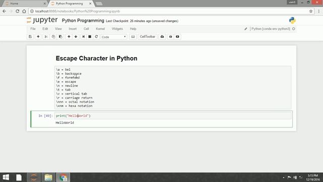 Python Programming Part 3 Escape Character in Python смотреть онлайн
