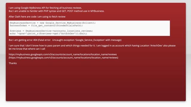 How to use Google MyBusiness API in php смотреть онлайн