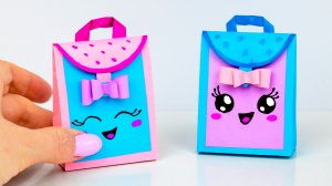 Как сделать подарочную сумочку  Бумажная школьная сумка своими руками Diy легкие поделки из бумаги