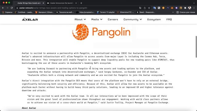 Axelar - обзор проекта / анализ проекта Axelar