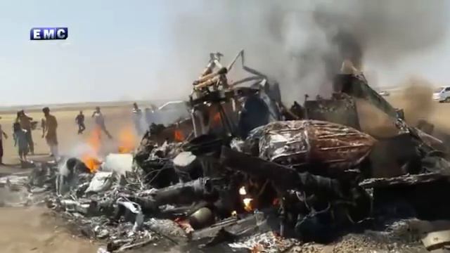 Крушение российского вертолета. Очевидно, нет никого в живых.