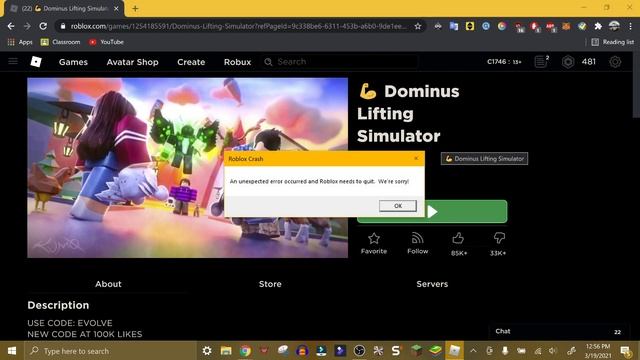 Roblox Crash: An Unexpected Error Occurred And Roblox Needs To Quit, We're Sorry! смотреть онлайн