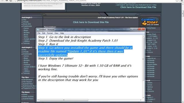 Star Wars Jedi Knight Jedi Academy doesn't start (crashes) Windows 7 Problem SOLVED FIX смотреть онлайн