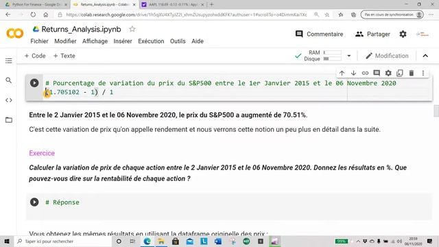 Notion de Rendement d'un investissement | Vidéo 8 Python for Finance смотреть онлайн