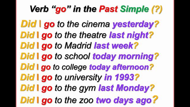 Lesson 97, Part 1, verb ´go´ in the past simple смотреть онлайн