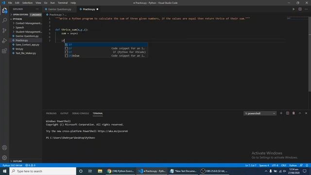 Python Exercises #11 || Calculate Sum Of Three Values,If Values Are Equal Return Thrice Of The Sum смотреть онлайн