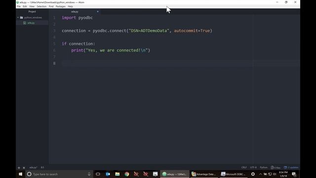 How to Connect to Advantage Data Architect with Python Via ODBC смотреть онлайн