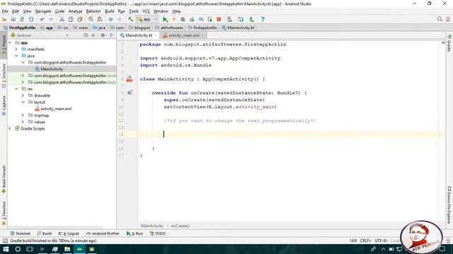 Create First App in Kotlin - Android Studio Tutorial смотреть онлайн