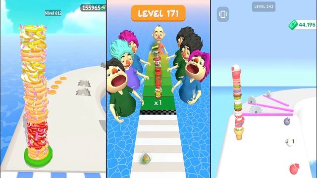 PANCAKE RUN vs NOODLE RUN vs ICE CREAM RUN - Triple Game смотреть онлайн