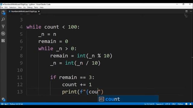 numbers with at least 1 digit 3 in python ? смотреть онлайн