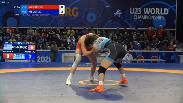 ЖАРЫМ ФИНАЛ: Айпери Медет кызы (КР) - Килье Уелкер (АКШ) / U23 Белград смотреть онлайн