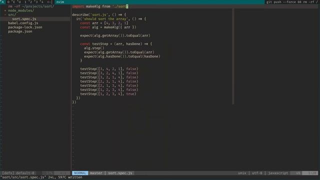 Визуализация сортировки на js + TDD, PART 1 смотреть онлайн