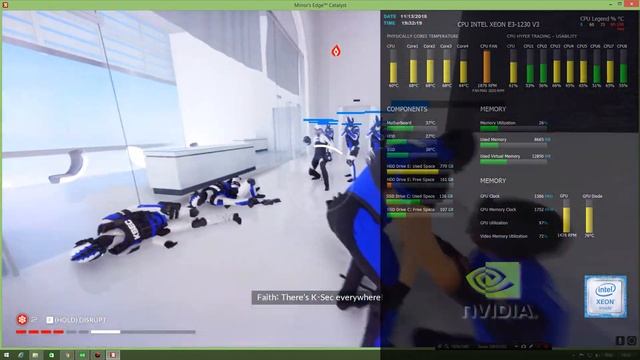 Mirror`s Edge Catalyst: Xeon E3-1230 V3, Palit GTX 970 Jetstream 4gb Test Temp & usability смотреть онлайн