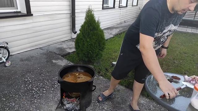 Плов из баранины в Казане на Копчёном сале с Тремя видами Риса смотреть онлайн