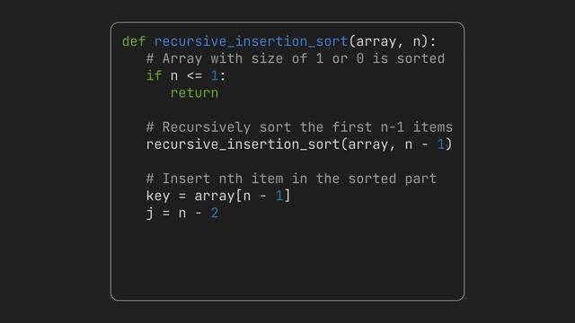 Recursive Insertion Sort смотреть онлайн