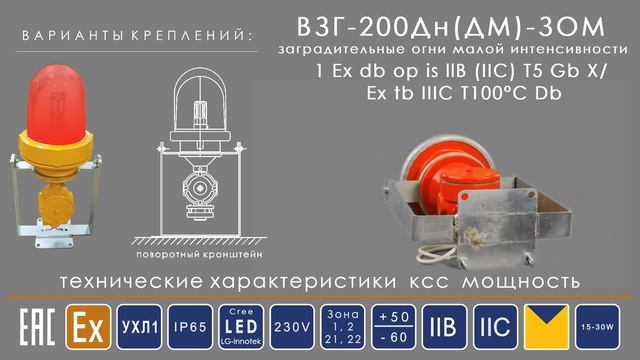 Взрывозащищенные заградительные огни ВЗГ-200Дн(ДМ)-ЗОМ смотреть онлайн