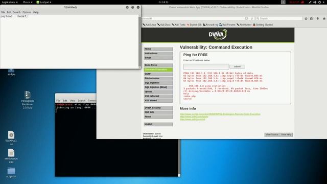 DVWA Command Execution Low Reverse Shell #dvwa смотреть онлайн