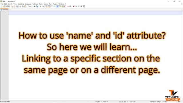 HTML for beginners | Attributes of anchor tag | href | name | id | Anchor Tag | TechnicalVACHAN смотреть онлайн