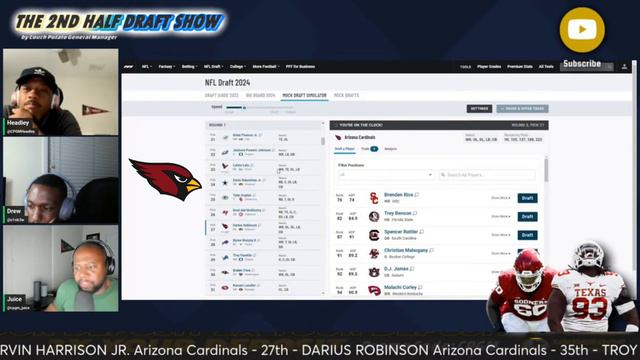 7 Round Arizona Cardinals Mock Draft 2024 | WR1 for Kyler Murray смотреть онлайн