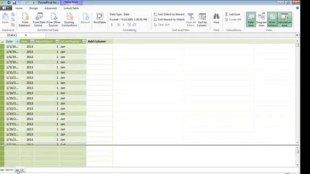 Excel - Group  Sort Dates in Power Pivot - Episode 1886