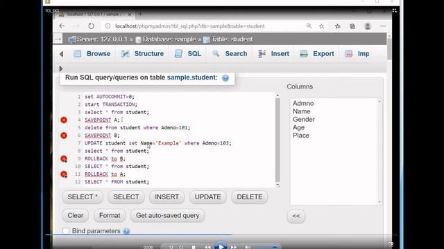 TN 12th std CS (chapter - 12) SQL (Part 5) DCL, TCL Commit, Savepoint, Revoke смотреть онлайн
