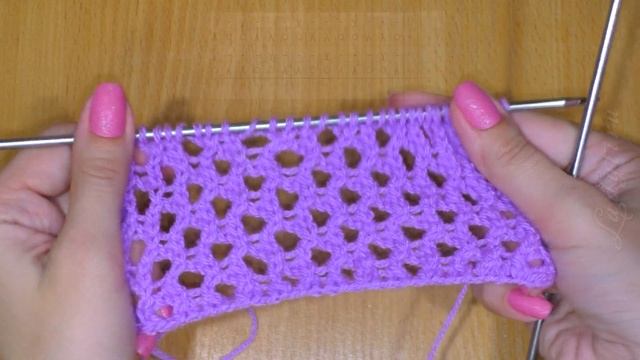 Ажурные сетки спицами: простая и диагональная сетки, сетка "Соты" смотреть онлайн