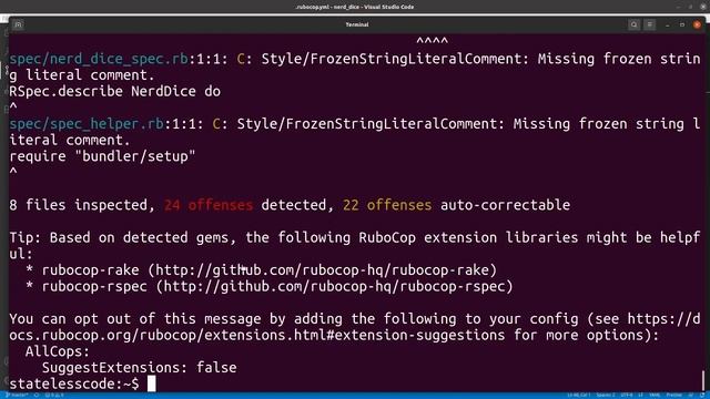 Codecast: Rubocop install and initial setup смотреть онлайн