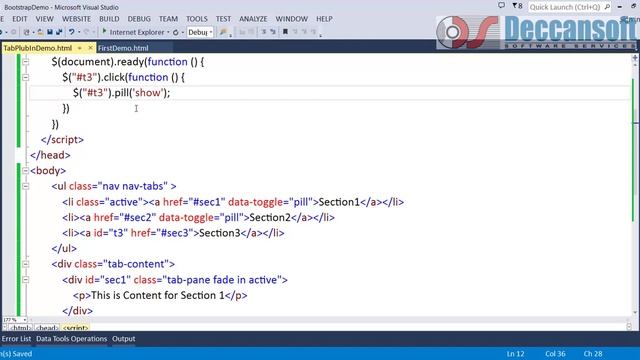 Bootstrap Tutorial - How to use Bootstrap Plug-in Tabs смотреть онлайн