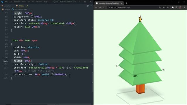 New Year Text Animation Effects using Html CSS | CSS 3D Animated Christmas Tree @OnlineTutorialsYT смотреть онлайн