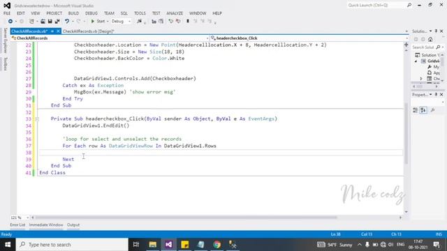 How to Select/Unselect all the Records with Checkbox in Datagridview- VB.net смотреть онлайн