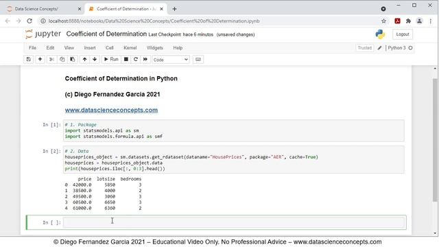 Linear Regression. Coefficient of Determination in Python (Jupyter) смотреть онлайн
