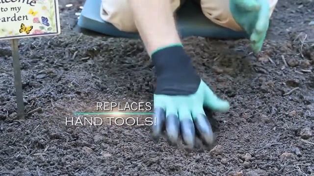 Садовые перчатки грабли с когтями купить Garden Gloves 2 в 1 для сада и огорода Идеи для дачи смотреть онлайн