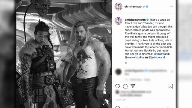 Chris Hemsworth's Thor 4 Set Photo Confirms Filming Wrapped смотреть онлайн