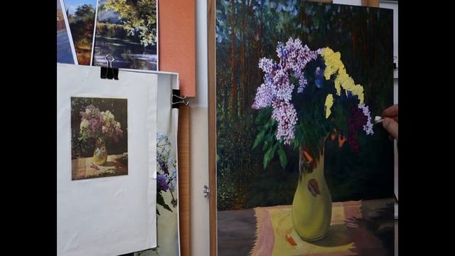 ЖИВОПИСЬ , ХОЛСТ . МАСЛО . СИРЕНЬ ** LILAS ** смотреть онлайн